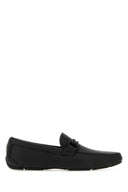Salvatore Ferragamo Black Leather Front Loafers