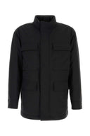Salvatore Ferragamo Black Wool Blend Padded Jacket