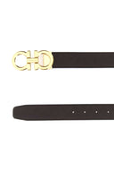 Salvatore Ferragamo Dark Brown Leather Reversible Belt