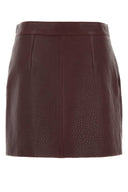 Chloe Grape Leather Mini Skirt