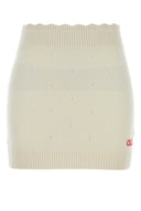 Chloe White Wool Blend Miniskjørt