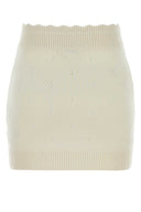 Chloe White Wool Blend Miniskjørt