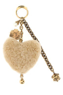 Chloe Two Tone Shearling And Metal Charm