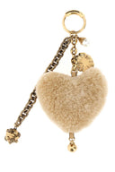 Chloe Two Tone Shearling And Metal Charm