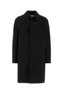 Saint Laurent Black Cotton Blend Coat