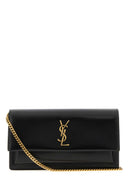 Saint Laurent 블랙 가죽 선셋 클러치