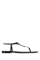 Saint Laurent Cassandre Thong-sandaler i svart skinn