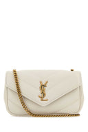 Saint Laurent Ivory Leather Mini Lou Lou Crossbody Bag