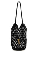 Saint Laurent Black Mesh Stor Cassandre Bucket Bag