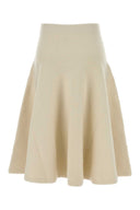 Alaia Ivory Stretch Cashmere Blend Skirt