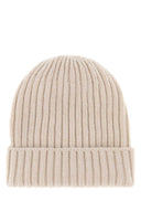 Fedeli Sand Cashmere Beanie Hat