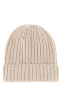 Fedeli Sand Cashmere Beanie Hat