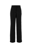 Tory Burch Black Stretch Wool Wide Leg Pant