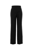 Tory Burch Black Stretch Wool Wide Leg Pant