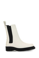 Bottega Veneta Ivory Leather Chelsea Ben Ankle Boots