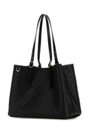 Gucci Black Leather Large Gg Emblem Shopping Bag