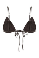 Prada Brown Stretch Poplin Bra