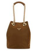 Prada Camel Re Nylon Prada Mariner Bucket Bag