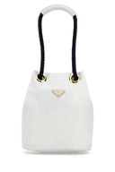 Prada White Re Nylon Prada Mariner Bucket Bag