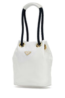 Prada White Re Nylon Prada Mariner Bucket Bag