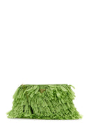Prada Grass Green Crochet Clutch
