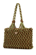 Prada Two Tone Mesh Shopping Bag