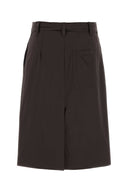 Prada Brown Stretch Poplin Skirt