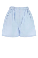 Prada Pastel Light Blue Poplin Shorts