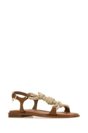 Prada Two Tone Fabric And Leather Sandals