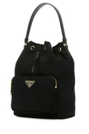 Prada Black Re Nylon Duet Bucket Bag