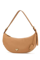 Prada Peach Leather Large Prada Demi Lune Crossbody Bag