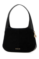Michael By Michael Kors Black Suede Alice Shoulder Bag