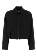 Michael By Michael Kors Black Twill Bomber Jacket