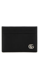 Porte-cartes en cuir noir Gucci