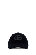 Gucci marineblå cordfløyel baseballcaps