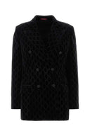 Gucci Black Stretch Velvet Blazer