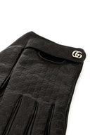 Gucci Black Leather Gloves