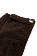 Gucci Brown Suede Gloves