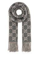 Sciarpa reversibile in cashmere ricamato Gucci