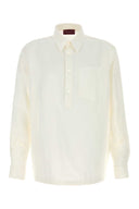 Gucci White Linen Polo Shirt