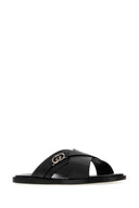 Gucci svarte skinntøfler
