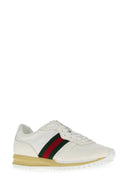 Gucci White Original Gg Fabric And Suede Gucci Re Motion Sneakers
