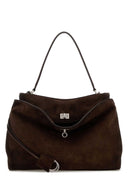 Balenciaga Dark Brown Suede Medium Rodeo Handbag