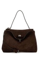 Balenciaga Dark Brown Suede Large Rodeo Handbag