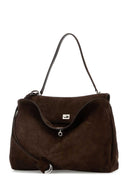 Balenciaga Dark Brown Suede Large Rodeo Handbag