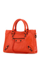 Balenciaga Fluo Orange Leather Small Le City Handbag