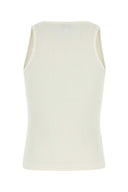 Ganni Ivory Cotton Tank Top