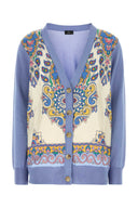 Etro Cerulean Blue Cotton Blend Cardigan