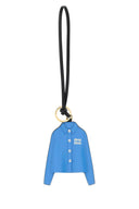 Miu miu llavero de cuero azul ceruleano