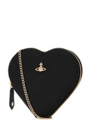 Vivienne Westwood Black Leather New Heart Crossbody Bag